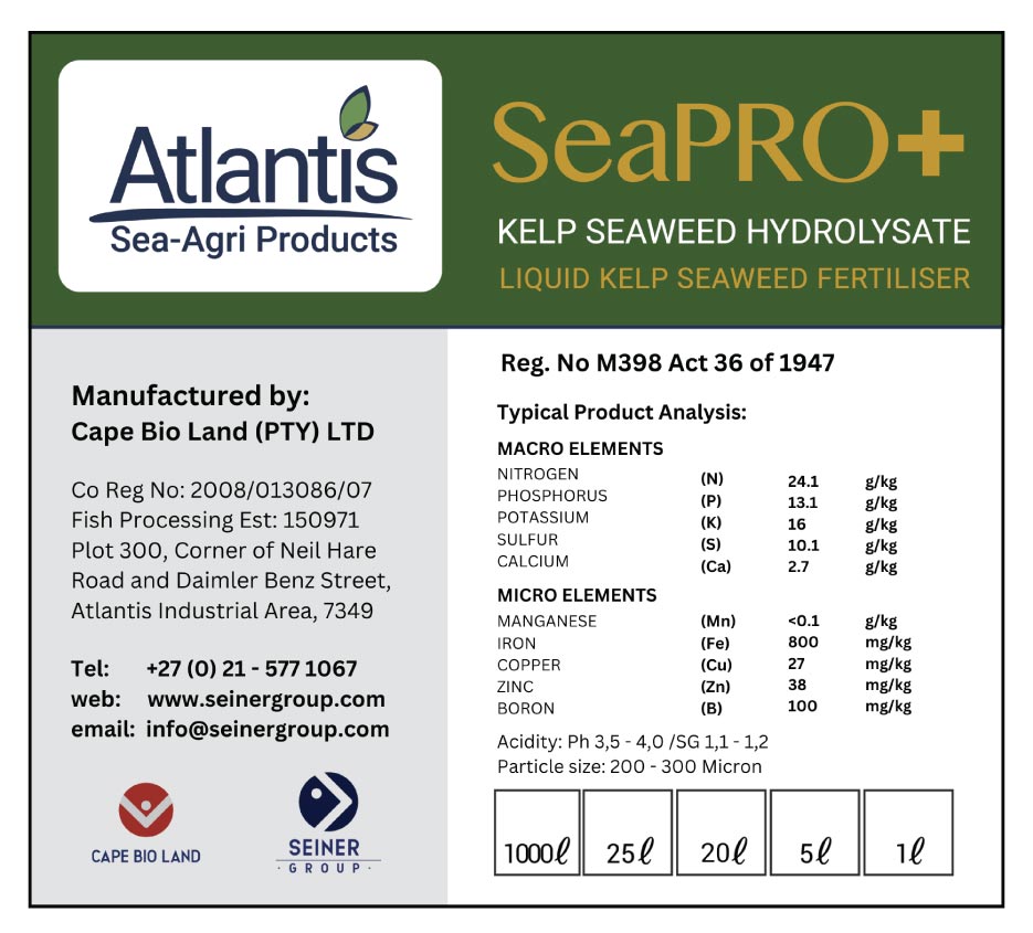 SeaPRO+<br />
Kelp Seaweed Hydrolysate